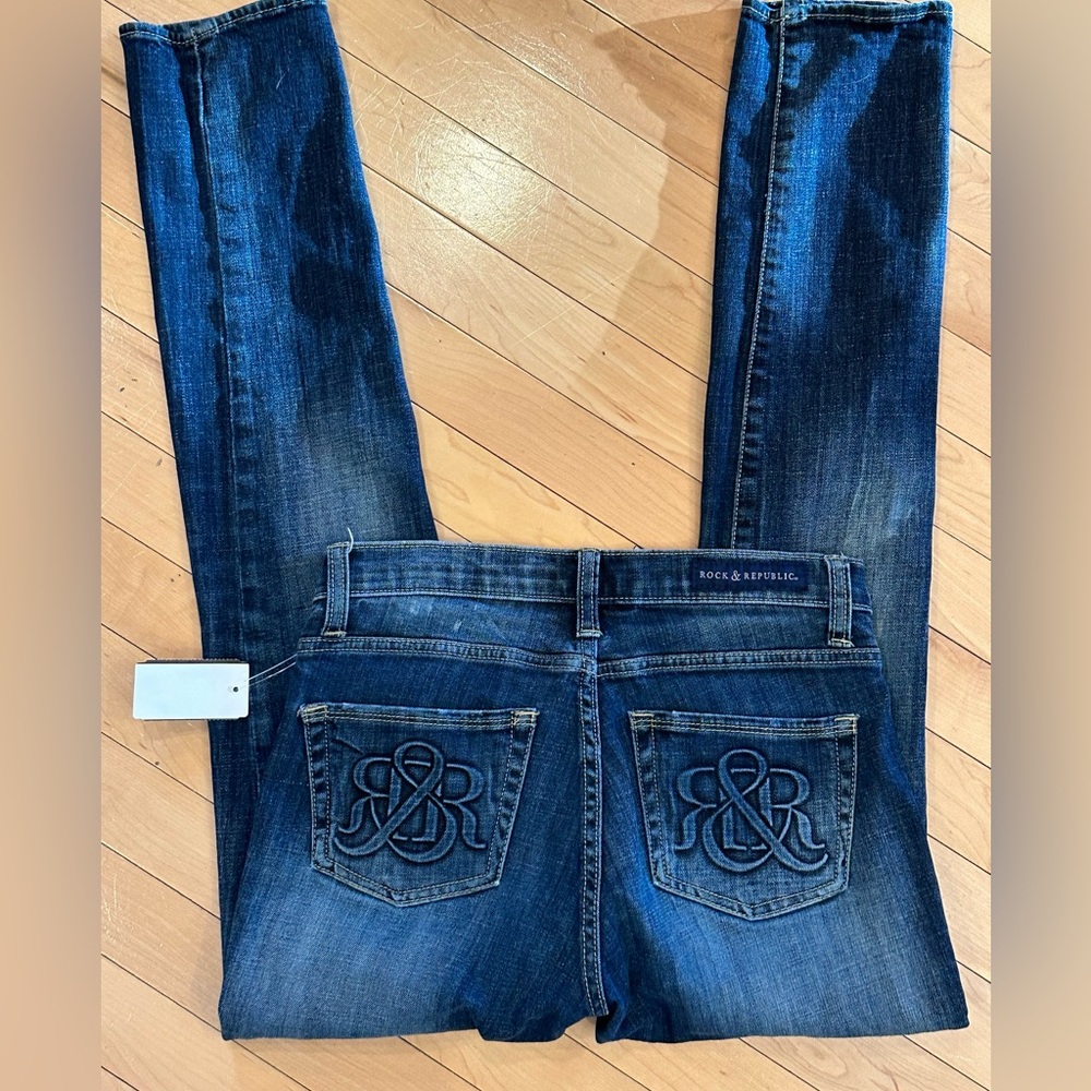 Rock & Republic Stretch jeans dark faded wash size 4